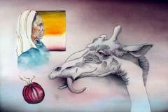 La Jirafa - Acuarela y tinta