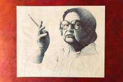 La Maestra - Lápiz sobre papel y acrílico