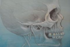 Muerte etérea - Acrílico y grafito sobre madera (detalle)